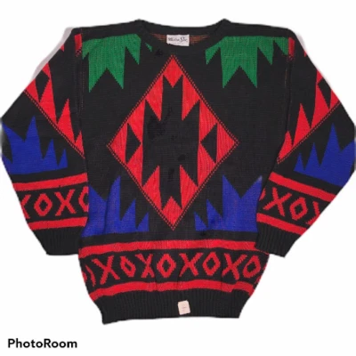 NOS Vtg 90's Helen Sue SOUTHWESTERN Jumper Knit HiP HoP Native American Sweater - Image 1 of 3