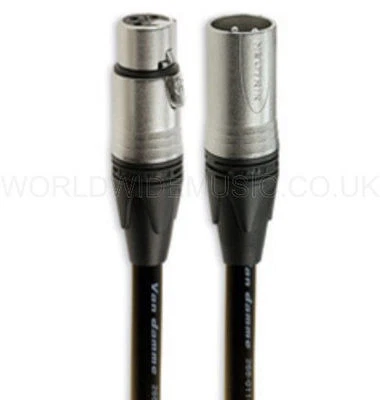 Cable de micrófono Van Damme con enchufes Neutrik XLR - XLR 3 metros de largo - negro