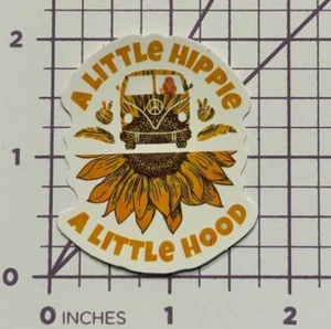 A Little Hippie A Little Hood - Hippie Bus Sunflower - Vinyl Decal Sticker Bomb - Picture 1 of 5