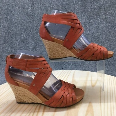 Sandalia Indigo by Clarks Mujer 8.5M Naranja Cielo Pocomo Tejido Sin Cordones Cuña Cuero Foto 1 de 4