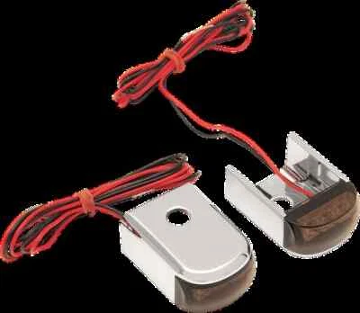 AA Chrome Fender Strut Smoke Red LED Marker Lights Dyna Super Glide Sport 99-05 - Image 1 of 3