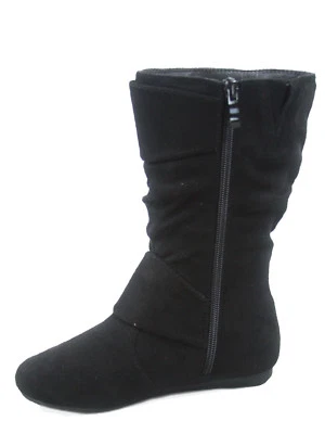 12 Colores Lindas Botas Causales Hebilla Plana Cremallera Media Pantorrilla Niña Niños Talla 9-4 NUEVAS Foto 1 de 4