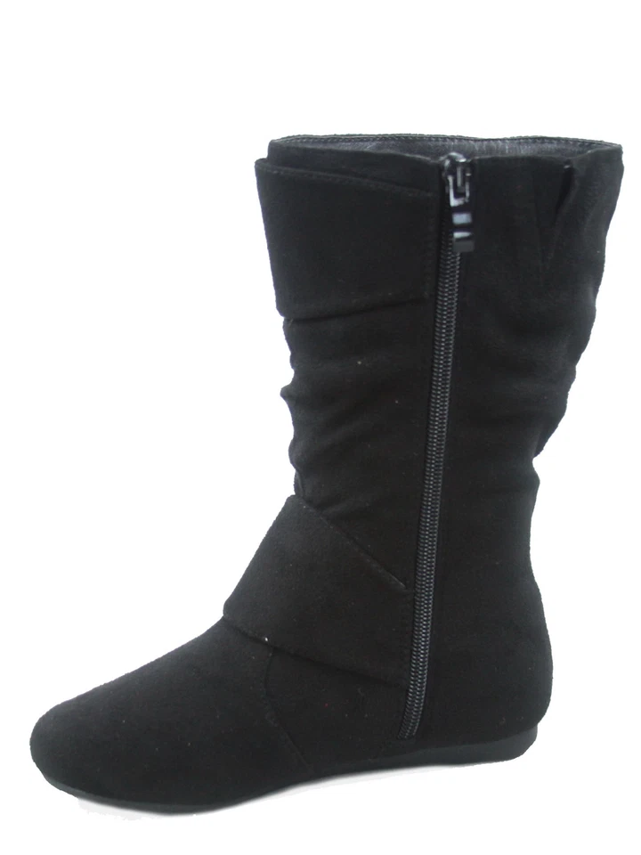 12 Colores Lindas Botas Causales Hebilla Plana Cremallera Media Pantorrilla Niña Niños Talla 9-4 NUEVAS Foto 1 de 4