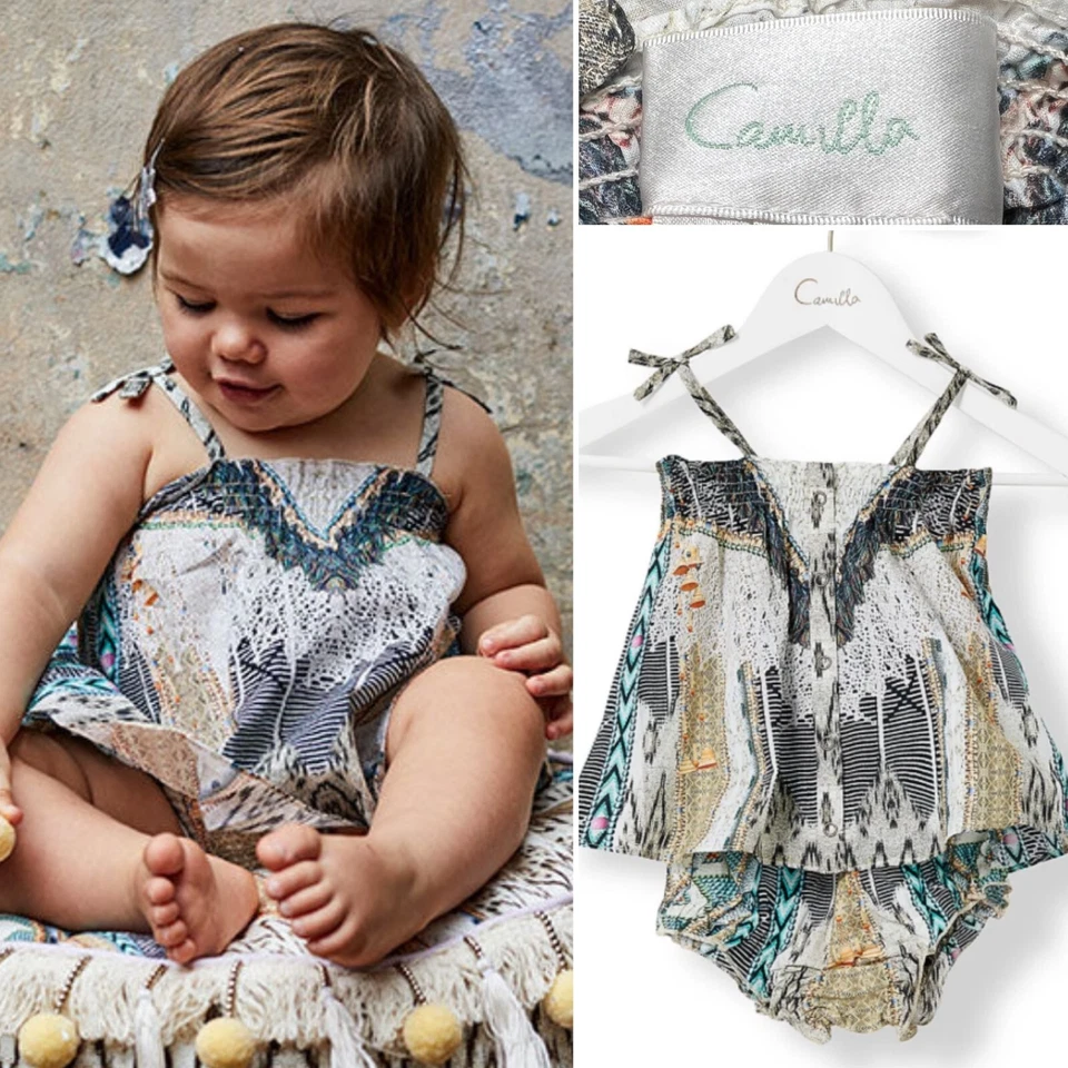 CAMILLA Niños $199 2YO "Weave On" Niños Pequeños Algodón Juego de 2 Piezas - Top + Pantalón Foto 1 de 4