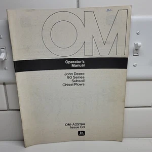 Manual de operador original OEM para arado cincel John Deere serie 90 OM-A25194 - Imagen 1 de 3