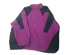 Vintage Cheetah Mervyns Sports Wear Colorblock Jacket XXL Black/Purple 1/2 Zip - Picture 1 of 7