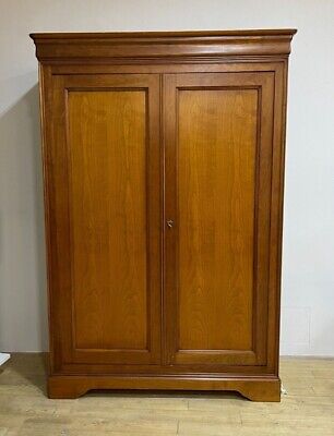 Grange French Mid-Century Cherry Wood Two-Door Wardrobe - Excellent Condition - • 429.56£
