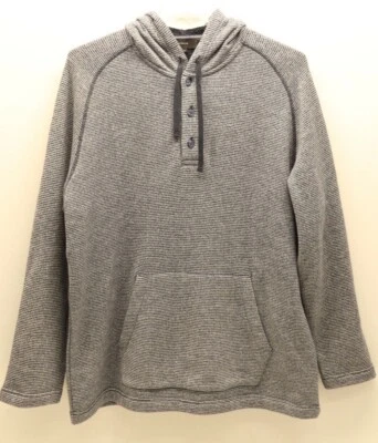 Suéter Henley Vince Stripe Beach Terry con Capucha (Costa/Leche) - Talla XL - NUEVO Foto 1 de 4