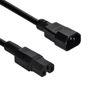 Cable de alimentación de 3 pies C14 a C15 negro/SJT 14/3 - Imagen 1 de 1