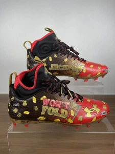 UA Under Armour Men's Spotlight MC LE  'JACKPOT' Black Red Football Cleats Sz 13 - Picture 1 of 7
