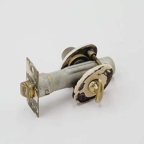 Antique Door Latch Thumb Turn Knob Complete Set No Key Cover