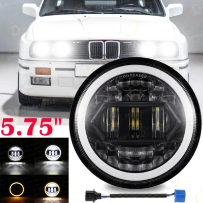 1Шт 5,75 «5-3/4» дюйма круглый Halo светодиодная фара и желтый сигнал поворота белый DRL - Изображение 1 из 4