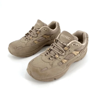 Vionic Para Mujer 23 Caminar Cuero Rendimiento Caminar Tenis Zapatos Taupe Talla 9.5 Foto 1 de 4