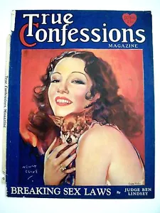 1930 True Confessions Cover Page Only By Henry Clive w/ Lupe Velez & Red Fox *  - Picture 1 of 1