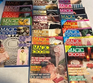 HUGE Lot of 46 MAGIC CROCHET Magazines 1981-2003 Variety of Projects to Make - Imagen 1 de 13