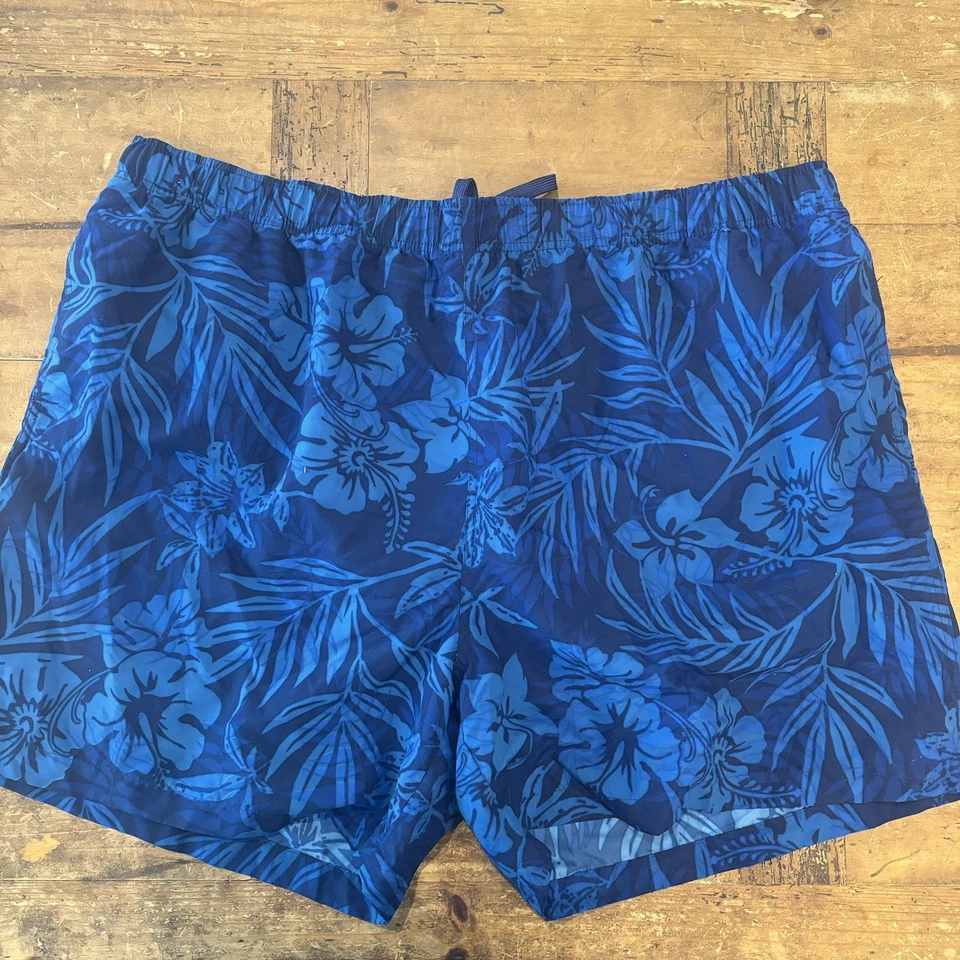HB Harbor Bay Swim Trunks Men 3X/Big Blue Hawaii Pockets Elastic Waist Lined - Image 1 of 4
