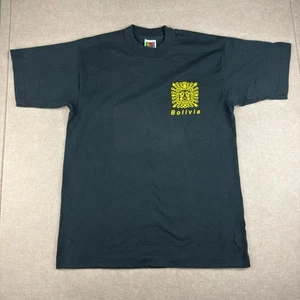 Vintage Bolivia Shirt Men M Black 1994 Solar Eclipse Sun God Single Stitch Tee - Picture 1 of 10