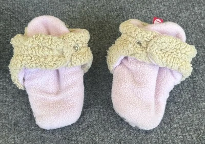 Botines de bebé Zutano rosa polar abrigo peludo agarre a presión pantalones 12M 12 M Foto 1 de 4