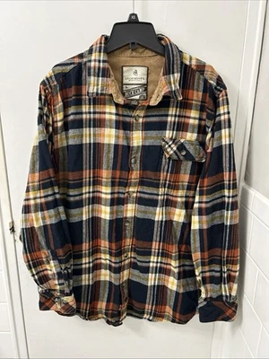 Legendary Whitetails Buck Camp Shirt Mens Large Orange Plaid Flannel Button Down - Image 1 of 4