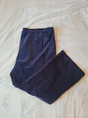 Isaac Mizrahi Live Women Sz 30WP Blue Velour Pull On Pants Holiday Dressy Soft - Image 1 of 4