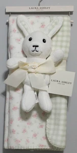 Laura Ashley Little Floral Baby Blanket & Lovey Toy 30"x40" Pink 2pc Reversible - Picture 1 of 4