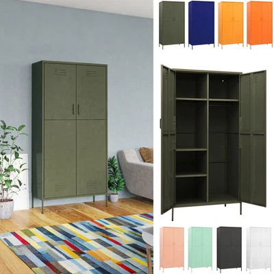 Metall Kleiderschrank Garderobenschrank Mehrzweckschrank Schrank 90x50x180 cm - Bild 1 von 2