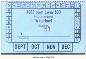 HALFPRICEDUCK South Dakota NR Waterfowl Stamp 1982 $30 blue - Picture 1 of 1
