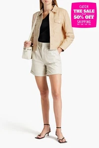 PVP €407 DEADWOOD Frankie Chaqueta de Cuero Reciclado FR34 US2 UK6 XS Popper Front - Imagen 1 de 9
