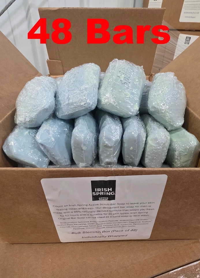 48x Sabonete em Barra Ativo Irish Spring Original 4 oz SEM Linhaça (Lote de 48 Barras) - Imagem 1 de 4