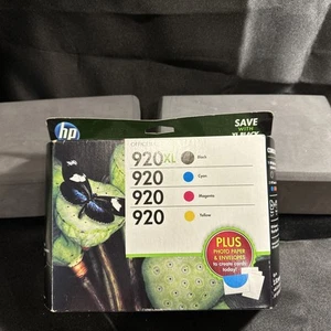 Genuine HP 920XL Black Ink 920 Cyan Magenta Yellow Ink Combo Plus - Exp. 11/2015 - Picture 1 of 3
