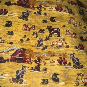 4 1/4 YARD BAUMWOLLE BAUERNHOF STOFF UNBESCHRIFTET 42" BREIT  - Bild 1 von 6