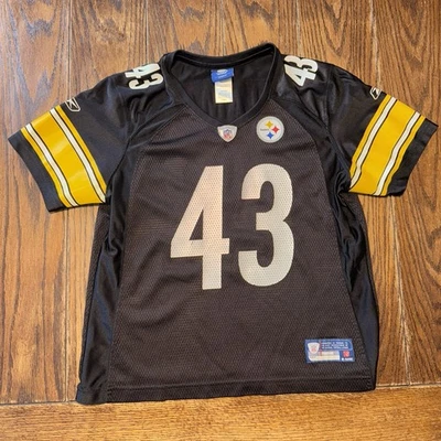 Camiseta deportiva grande para mujer Pittsburgh Steelers Troy Polamalu negra Reebok #43 LEER Foto 1 de 4