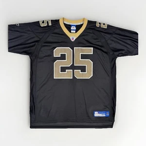 Vintage Reebok New Orleans Saints Reggie Bush #25 Mens Size 2XL Black NFL Jersey - Picture 1 of 9