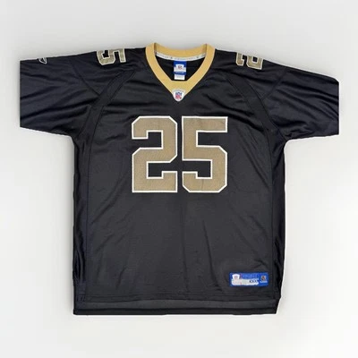 Camiseta deportiva vintage Reebok New Orleans Saints Reggie Bush #25 para hombre talla 2XL negra de la NFL Foto 1 de 4