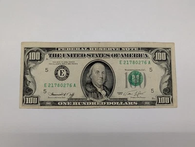 1974 $100 US Dollar Bill VERY FINE Philadelphia C Federal Reserve Note - Image 1 of 2