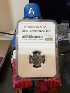 1989 Prova Brazil 5C Brilliant uncirculated NGC - Picture 1 of 3