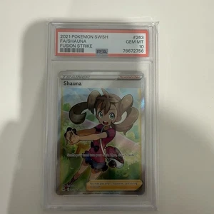 2021 Pokemon Sword & Shield Fusion Strike #263 Full Art Shauna PSA 10 Gem Mint - Picture 1 of 2