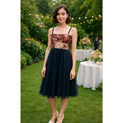 Vestido Anthropologie Moulinette Soeurs Tul Floral Brocado Para Mujer Talla 2P Evento Foto 1 de 4