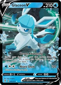 Pokemon Evolving Skies Glaceon V 040/203 Ultra Rare Holo Card - Picture 1 of 1