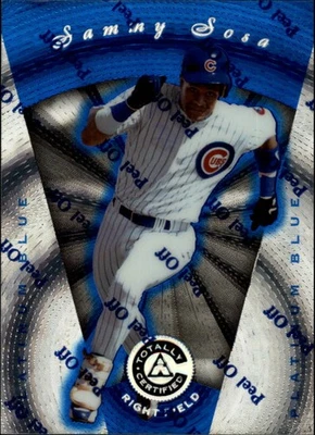 1997 年 Pinnacle 全认证白金蓝色 #35 Sammy Sosa /1999 年芝加哥小熊队 — 第 1/2 张图片