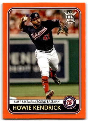 2020 Topps Big League ORANGE Howie Kendrick Washington Nationals #187 - Image 1 of 2