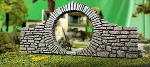 MOONGATE N GAUGE N SCALE STONE MOON GATE LASER CUT AND ENGRAVED PAINTED - Picture 1 of 7