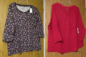 Womens Plus Casual Top (2X) with 3/4 Sleeves Select Pattern - New with Tags - Picture 1 of 17