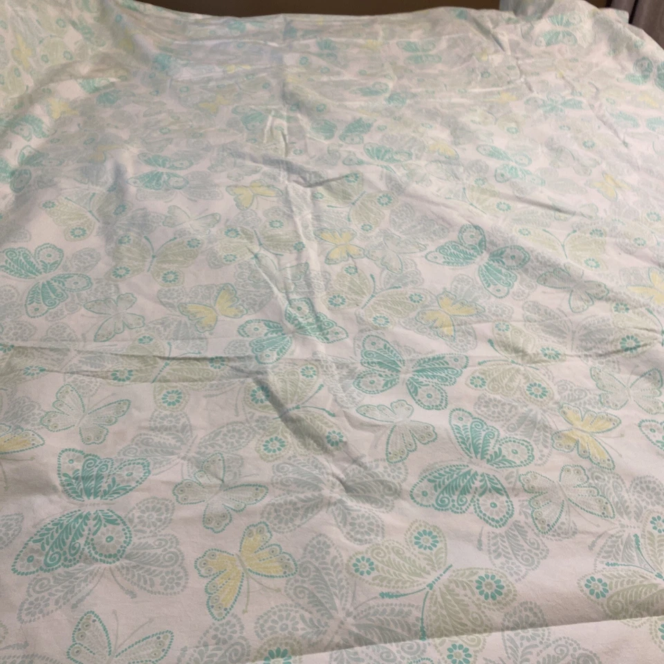 Funda nórdica Pottery Barn Butterfly Full Queen Standard Shams 3 piezas gris verde Foto 1 de 4