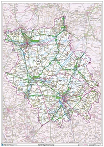 Cambridgeshire Ceremonial County Map - County Map of Cambridgeshire - Picture 1 of 5