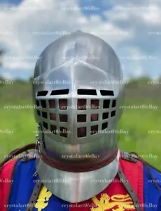 14GA Medieval Armet Closed Helmet Medieval Viking Historical Armet Helmet - Picture 1 of 4