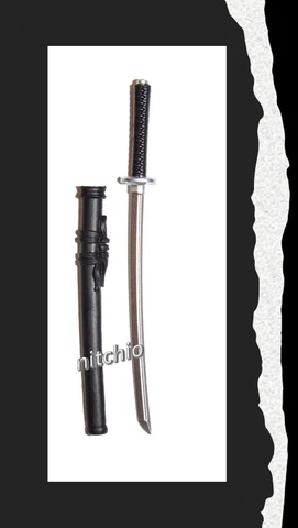 1/12 Scale Weapon - KATANA WITH SHEATH (Black & Silver) Cover