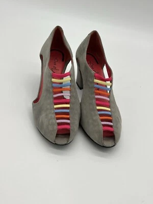 Zapatos de salón Pas De Rouge CAMILA para mujer talla 39 EE. UU. 8,5 gris gamuza recortada coloridos Foto 1 de 4