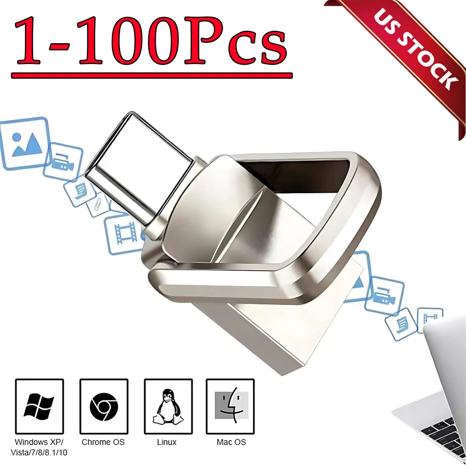 1/2TB Type C/USB-A USB 3.0 Flash Drive Thumb Drive Memory Stick for PC Lapto LOT - Image 1 of 4