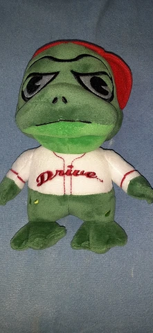 GREENVILLE DRIVE  Plush Mascot  Reedy Rip'it Frog Baseball Minors MILB Red Socks Cover